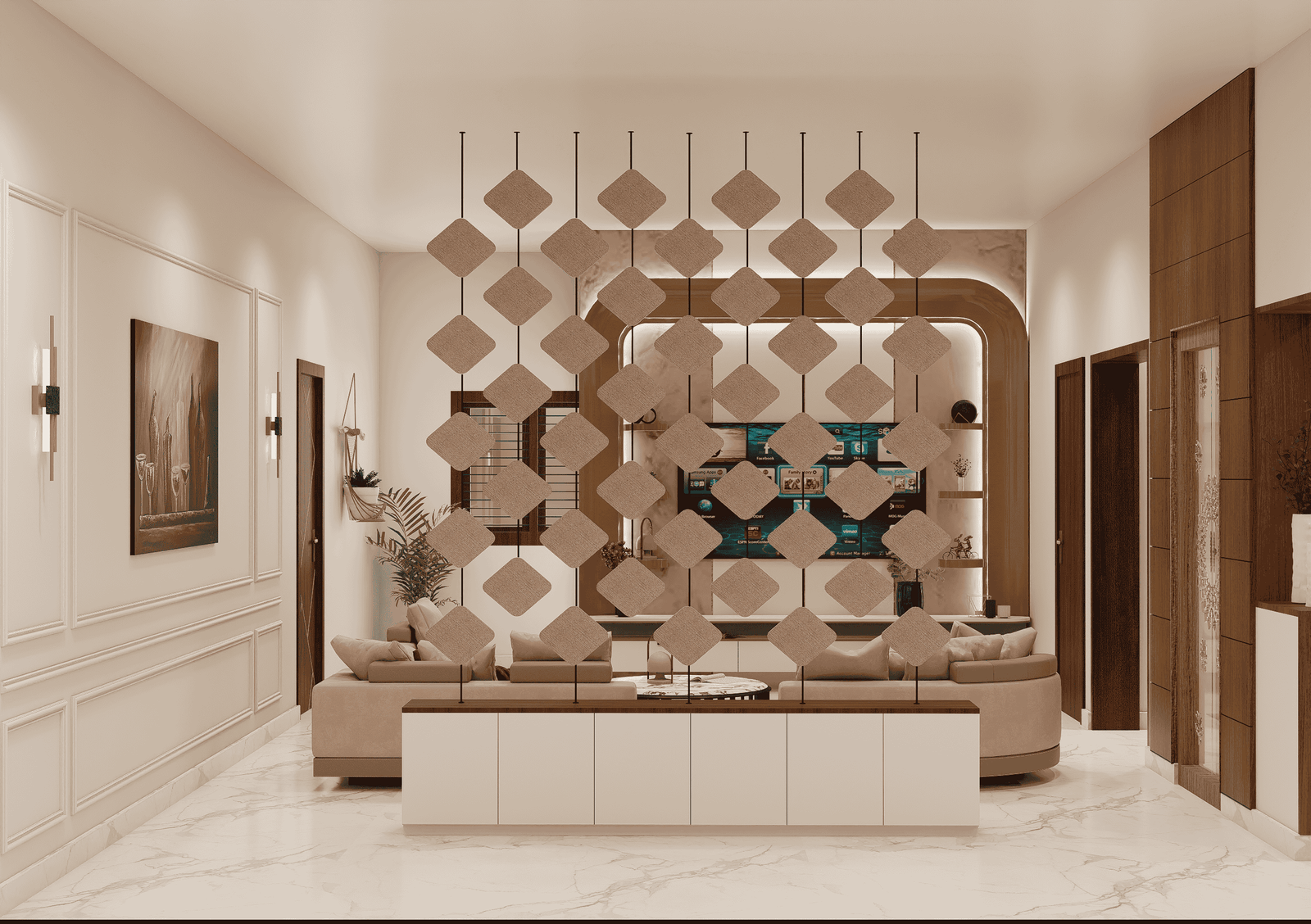 modern living room partition in shimoga